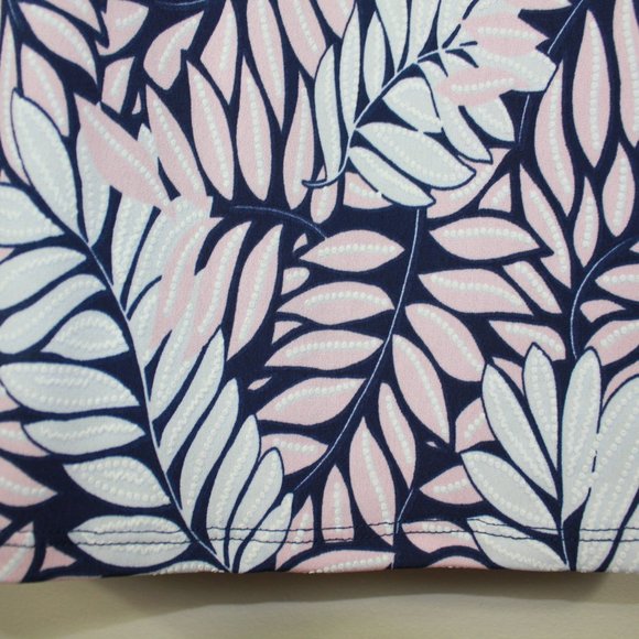 Glamour Navy Peach Leaf Print Dress NWT Sz 6 - Picture 4 of 5